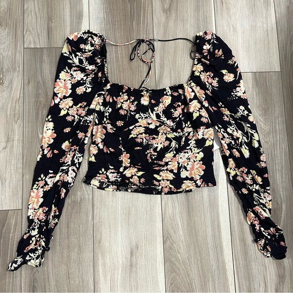 NWOT Free People Hilary Floral Long Sleeve Crop - Picture 9 of 10